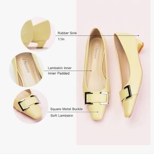 C.Paravano closed toe low block chunky heel, square toe Heels Sandal Eu38 US7.5